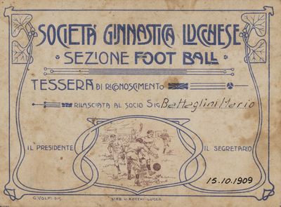 Lucchese120 - tessera del Luca FootballClub di Jack Bataglini