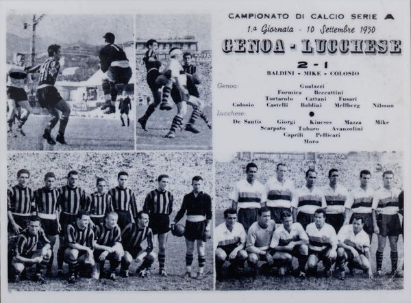 Lucchese120 - Cartolina commemorativa della partita genoa luchese del 1950