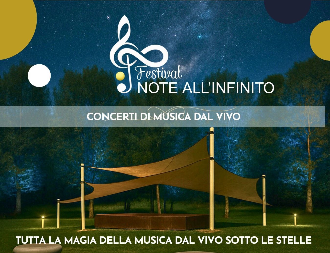 il palco del parco dell'infinito di notte