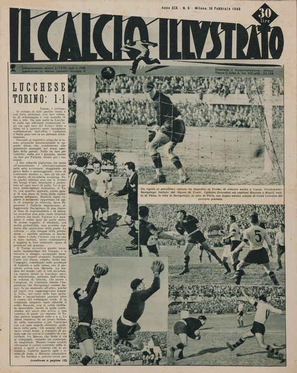 Lucchese120 - copertina della rivista "il calcio illustrato" con l'ultima apparizione del Grande Torino a Lucca