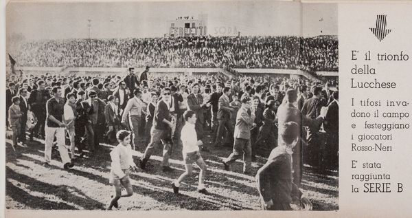 Lucchese120 - ritaglio di giornale con l'annuncio della promozione della lucchese luin serie b negli anni '60