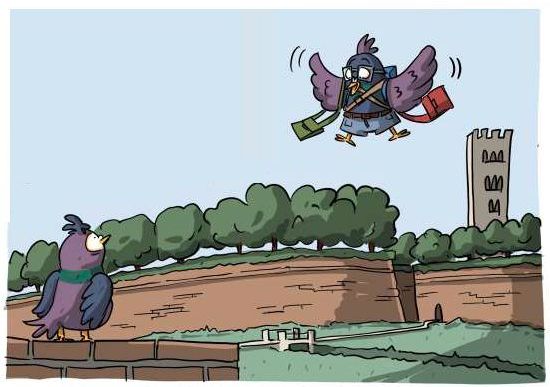 drawing of gino the pigeon