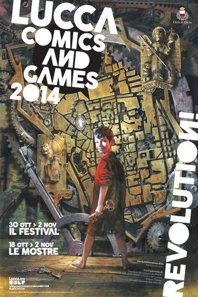 il centro storico di lucca nel poster di lucca comics and games 2014