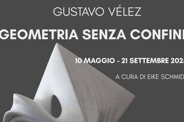 affiche of the exposition Geometry without Boundaries by Gustavo Velez in Lucca